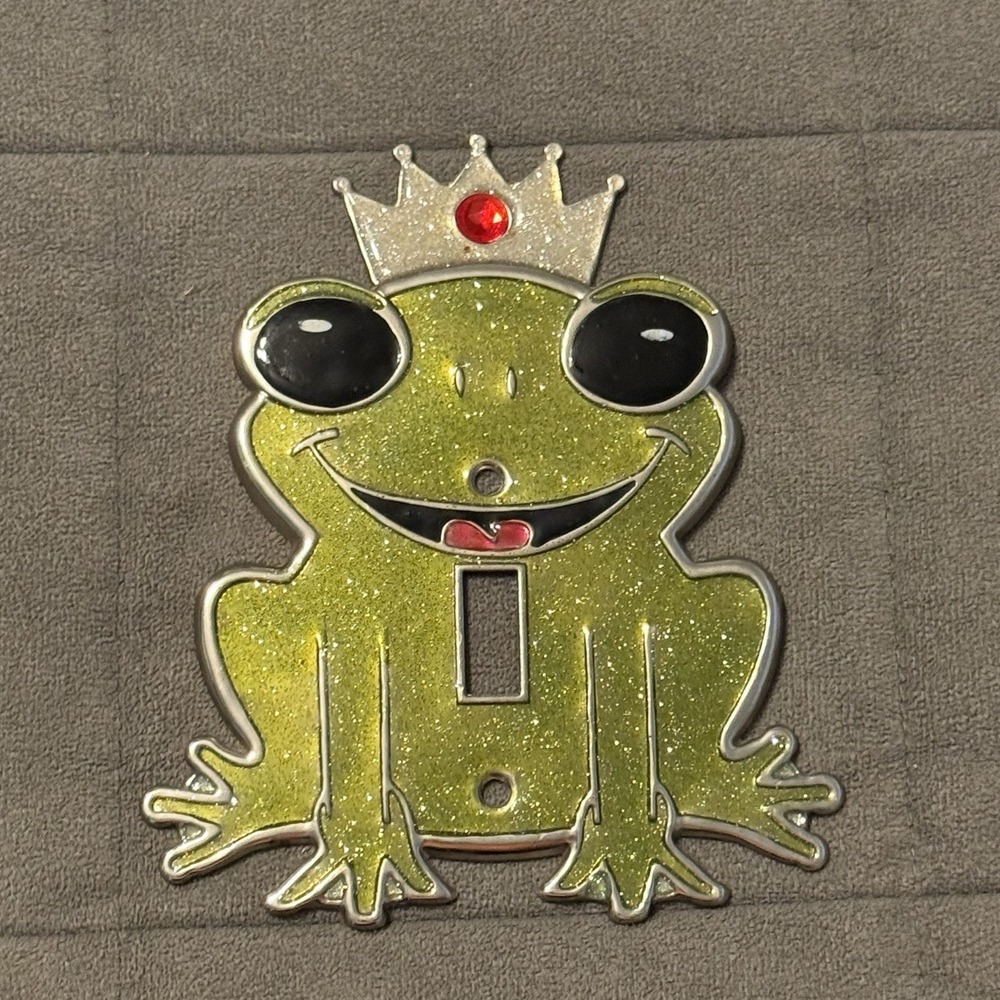 Glitter Prince Frog Light Switch Plate Cover Y2K